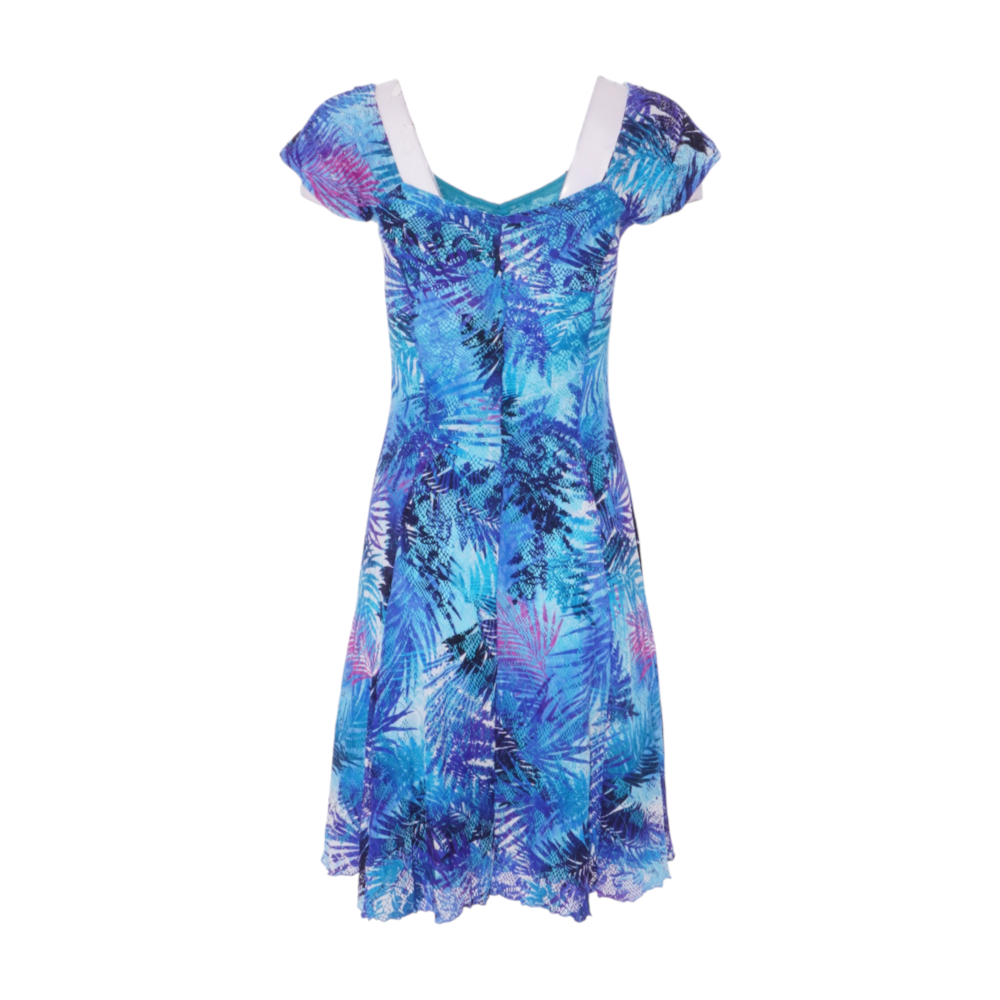 Chameleon Blue Tropical Mini Dress – Image 2