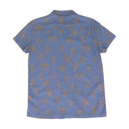 Blue Print Button Down