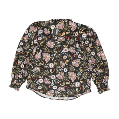 Black Floral Long Sleeve Blouse