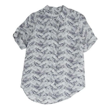 Navy Graphic Button Down