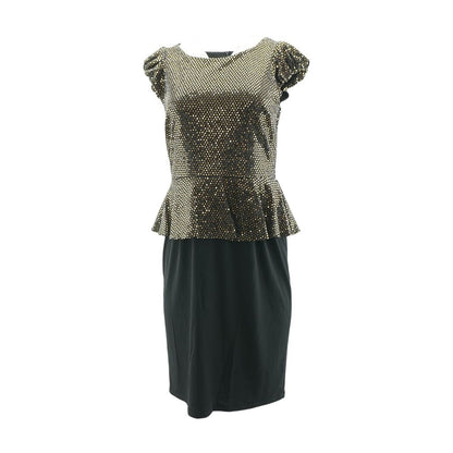 Black Solid Midi Dress