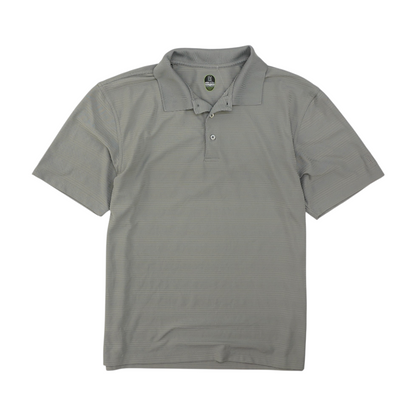 PGA Tour Gray Striped Short Sleeve Polo – Image 1