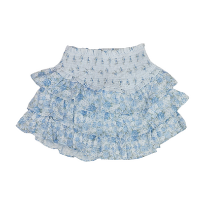 Blue Floral Mini Skirt