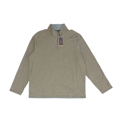 Brown Solid 1/4 Zip Sweater
