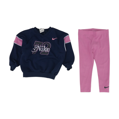 Navy Color Block Long Sleeve Set