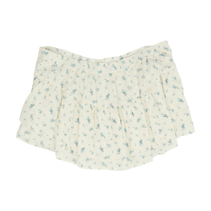 Ivory Floral Mini Skort