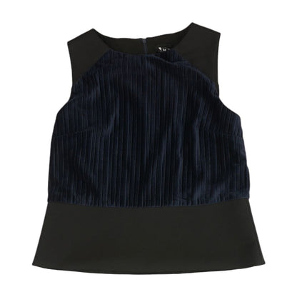 Navy Color Block Sleeveless Blouse