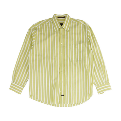 Green Striped Long Sleeve Button Down