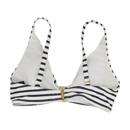Navy Striped Swim Top