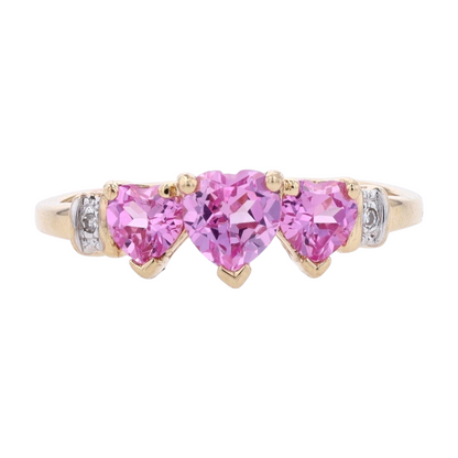 10K White Gold Pink Stone Fashion Ring