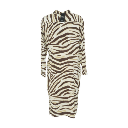 Beige Plus Animal Print Midi Dress