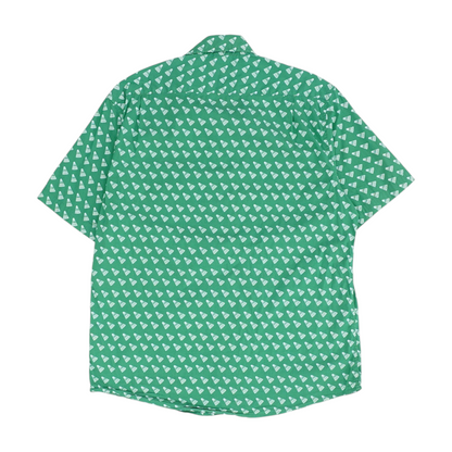 Green Graphic Short Sleeve Button Down