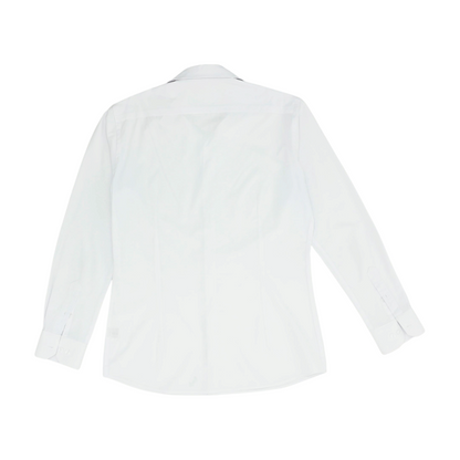 White Solid Long Sleeve Button Down