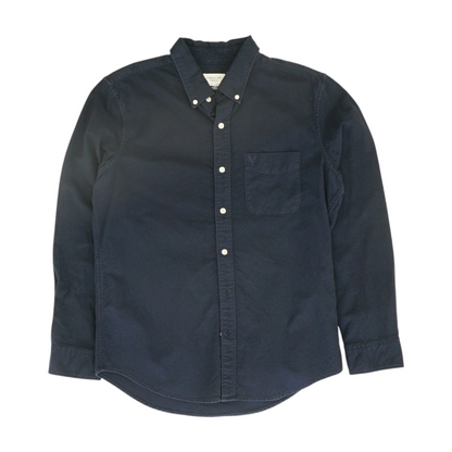 Navy Solid Long Sleeve Button Down