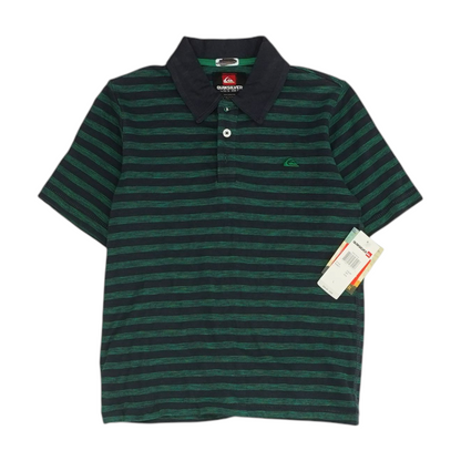 Navy Striped Short Sleeve Polo