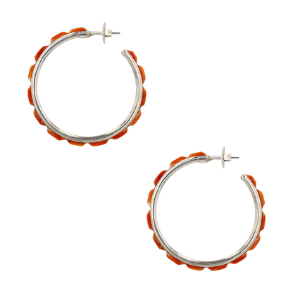 Sterling Silver Shell Hoop Earrings
