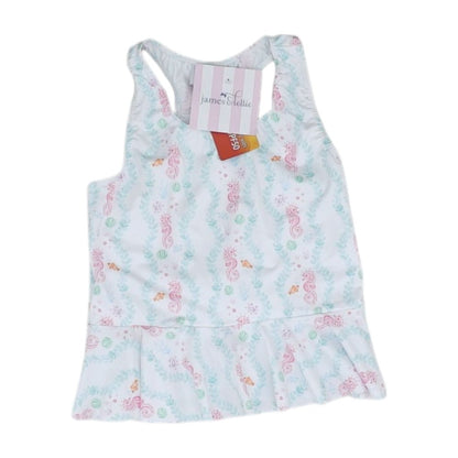 White Animal Swim Top