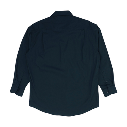 Black Solid Long Sleeve Button Down