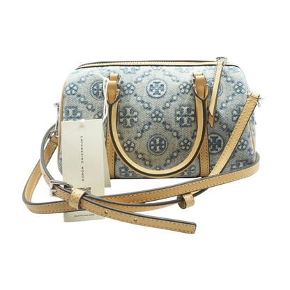 T Monogram Denim Petite Barrel Bag