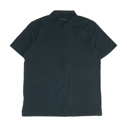 Black Solid Short Sleeve Polo