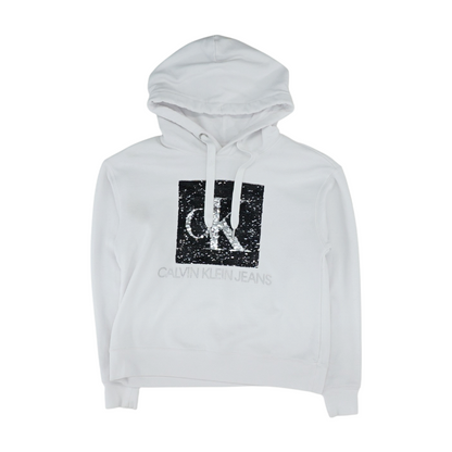 White Graphic Hoodie Pullover