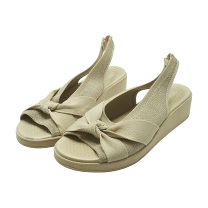 Beige Wedged Sandals