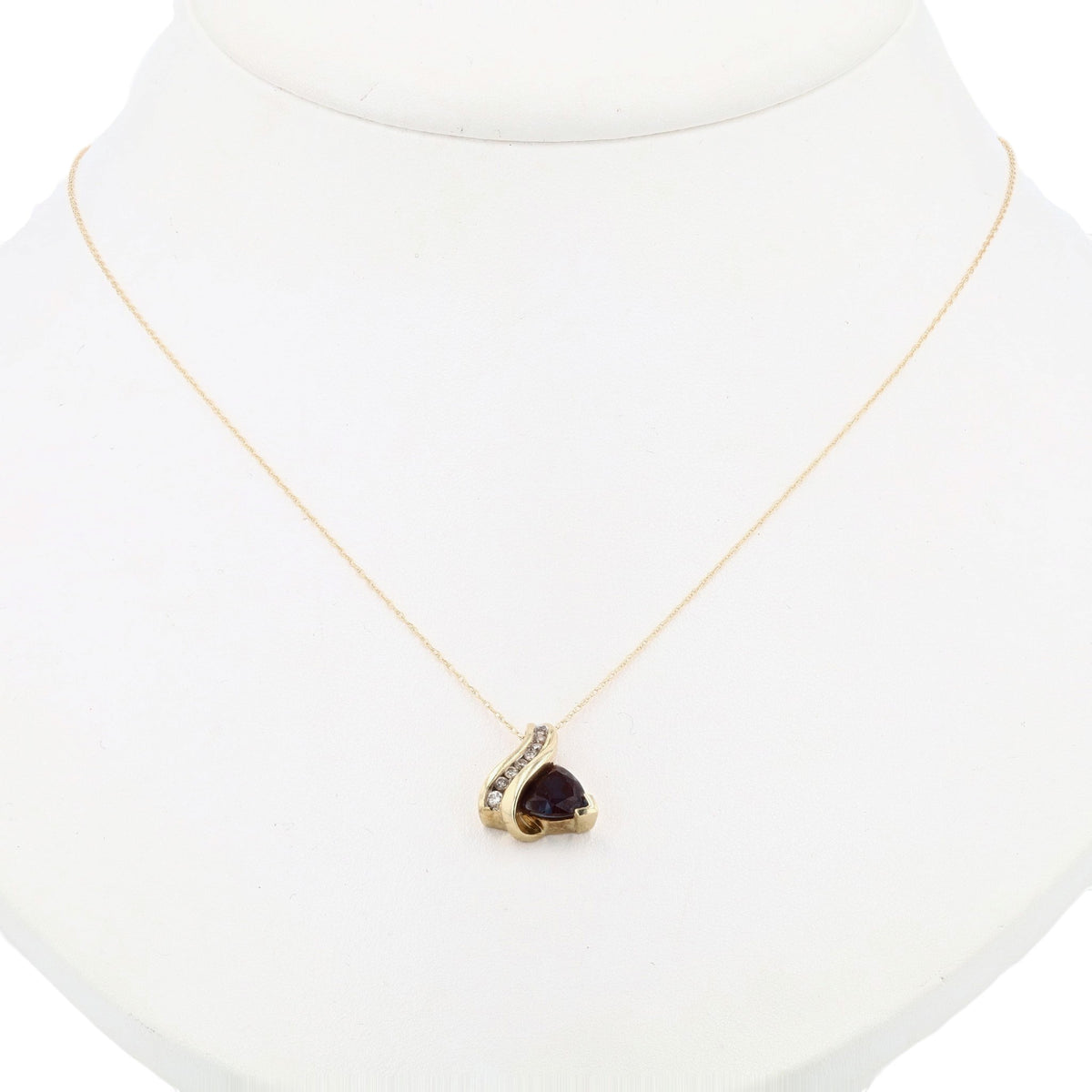 10K Yellow Gold Synthetic Alexandrite Pendant Necklace