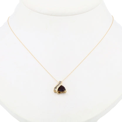 10K Yellow Gold Synthetic Alexandrite Pendant Necklace