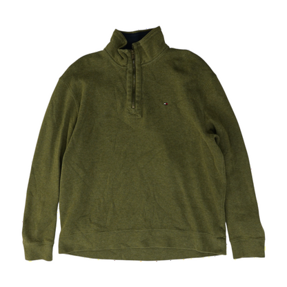 Olive Solid 1/4 Zip Pullover