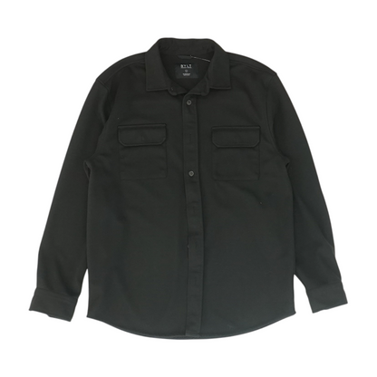Black Solid Long Sleeve Button Down
