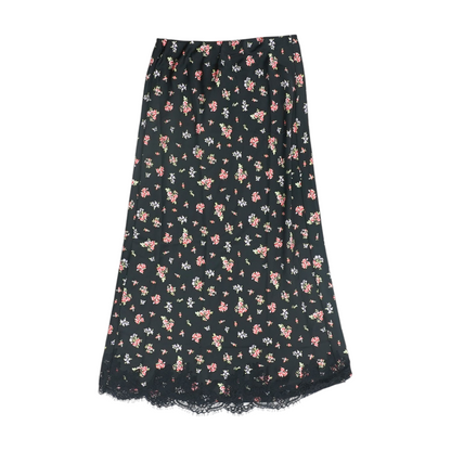 Black Floral Midi Skirt