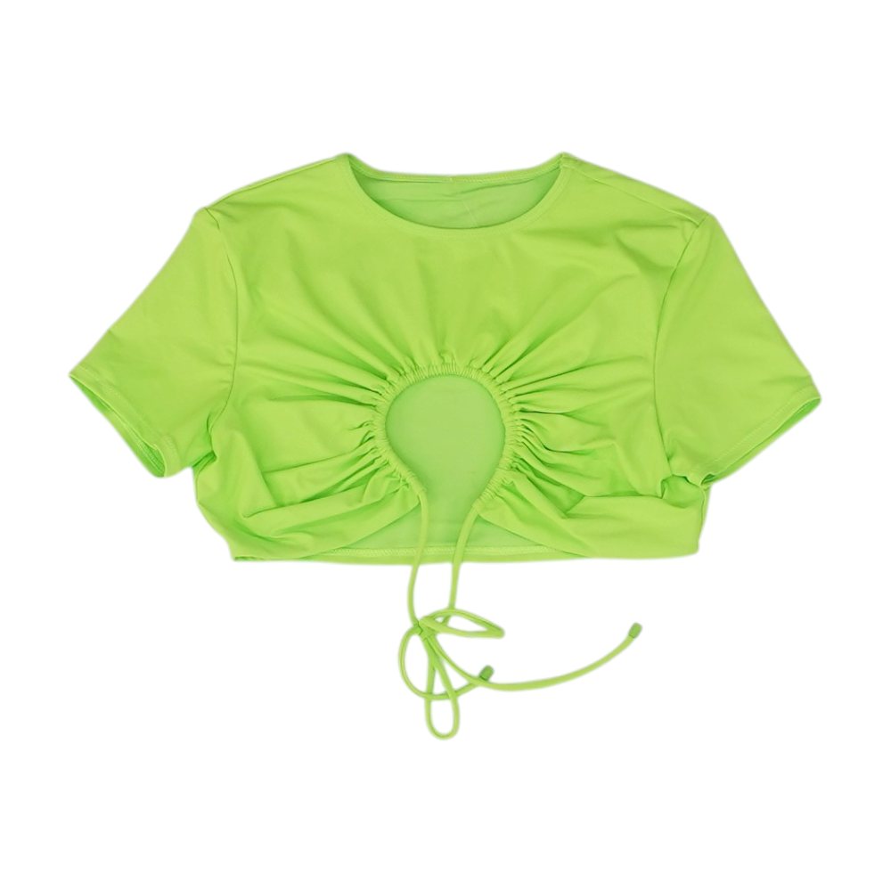 Neon Green Cropped Blouse