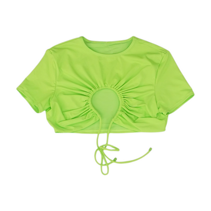 Neon Green Cropped Blouse