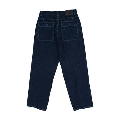 Blue Solid Cargo Pants