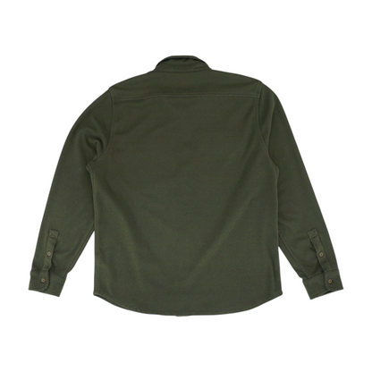 Green Solid Long Sleeve Button Down