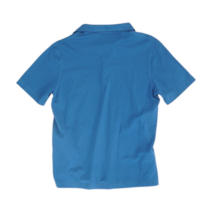 Blue Solid Short Sleeve Polo