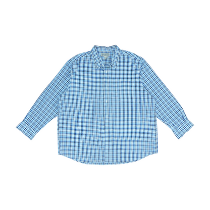 Blue Plaid Long Sleeve Button Down