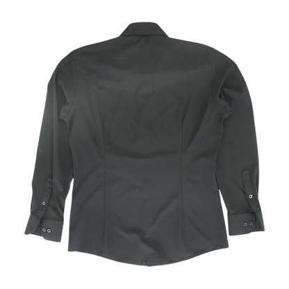 Black Solid Long Sleeve Button Down