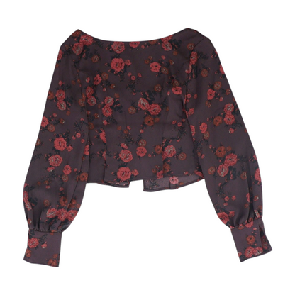 Burgundy Floral Blouse