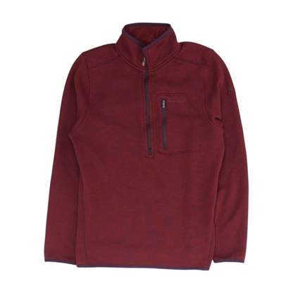 Red Solid 1/4 Zip Pullover
