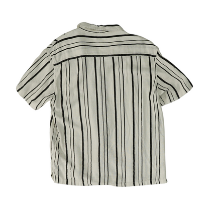 White Striped Short Sleeve Button Down