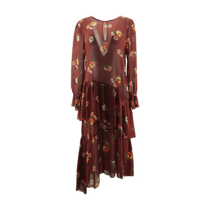 Red Floral Midi Dress