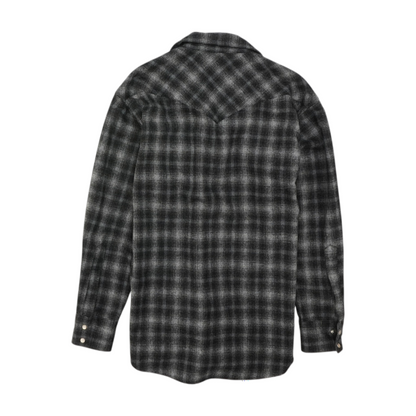 Gray Plaid Flannel Button Down