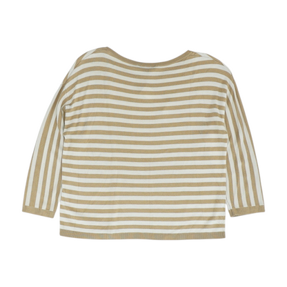 Tan Petite Striped Pullover Sweater
