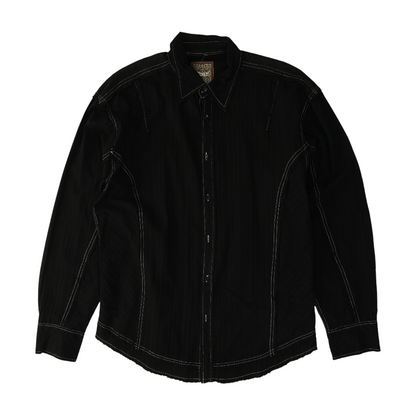 Black Striped Long Sleeve Button Down