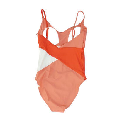 Red Color Block One-Piece