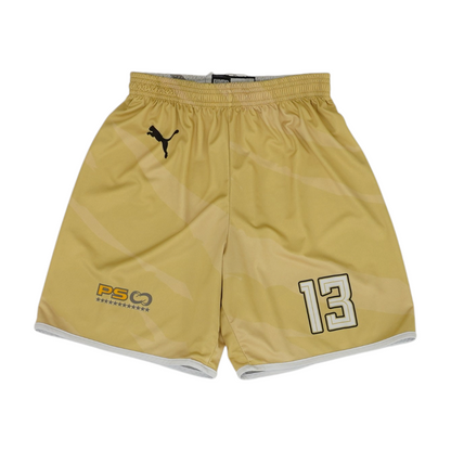 Gold Striped Active Shorts