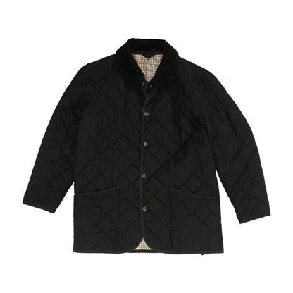 Vintage Black Quilted Button Front Jacket