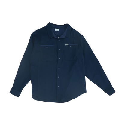 Navy Solid Flannel Button Down