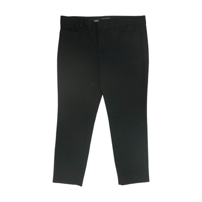 Black Solid Chino Capris